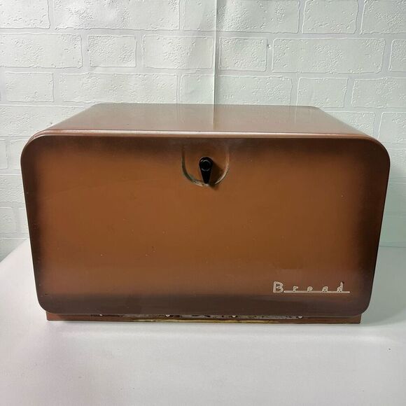 Vintage 50s Aluminium Tin Bread Box Kitchen MCM - Picture 1 of 15